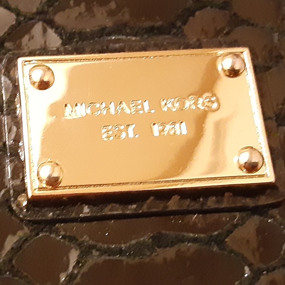 Michael Kors Snakeskin Embossed Leather Wristlet - Picture 2 of 5